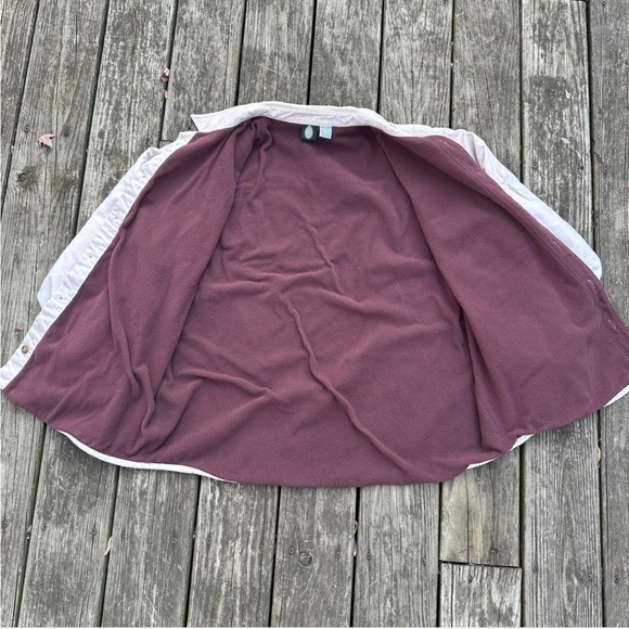 Stio cream cotton fleece lined button up shacket - Picture 3 of 7